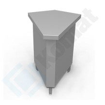 Stanowisko z szafką narożną zewnętrzną 45° 767x898x900, AISI 304, Komat KL2-08.8045