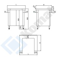 Stanowisko dystrybutora 800x700x900, AISI 304, Komat KL2-09.7080