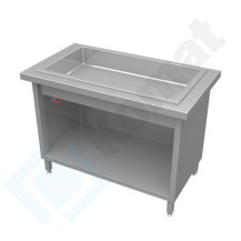 Stanowisko z wanną do ekspozycji na lodzie 1235x700x900, AISI 304, Komat KL2-12.7003