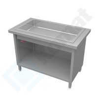 Stanowisko z wanną do ekspozycji na lodzie 1235x700x900, AISI 304, Komat KL2-12.7003
