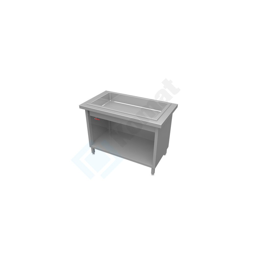Stanowisko z wanną do ekspozycji na lodzie 890x800x900, AISI 304, Komat KL2-12.8002