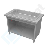 Stanowisko z wanną do ekspozycji na lodzie 1235x800x900, AISI 304, Komat KL2-12.8003