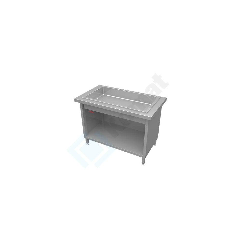 Stanowisko z wanną do ekspozycji na lodzie 1235x800x900, AISI 304, Komat KL2-12.8003
