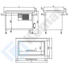 Stanowisko z płytą chłodniczą 890x700x900, AISI 304, Komat KL2-13.7002