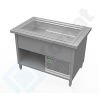 Stanowisko z wanną chłodniczą z wymuszonym obiegiem powietrza 1585x800x900, AISI 304, Komat KL2-16.8004