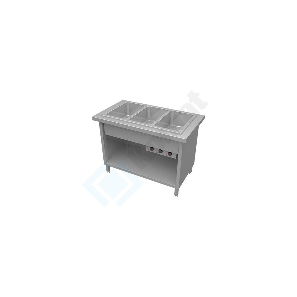 Stanowisko z bemarem wodnym wielokomorowym 890x700x900, AISI 304, Komat KL2-21.7022
