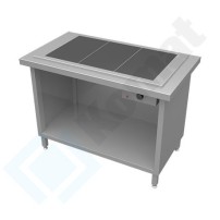 Stanowisko z płytą grzewczą ceramiczną 1235x700x900, AISI 304, Komat KL2-24.7003