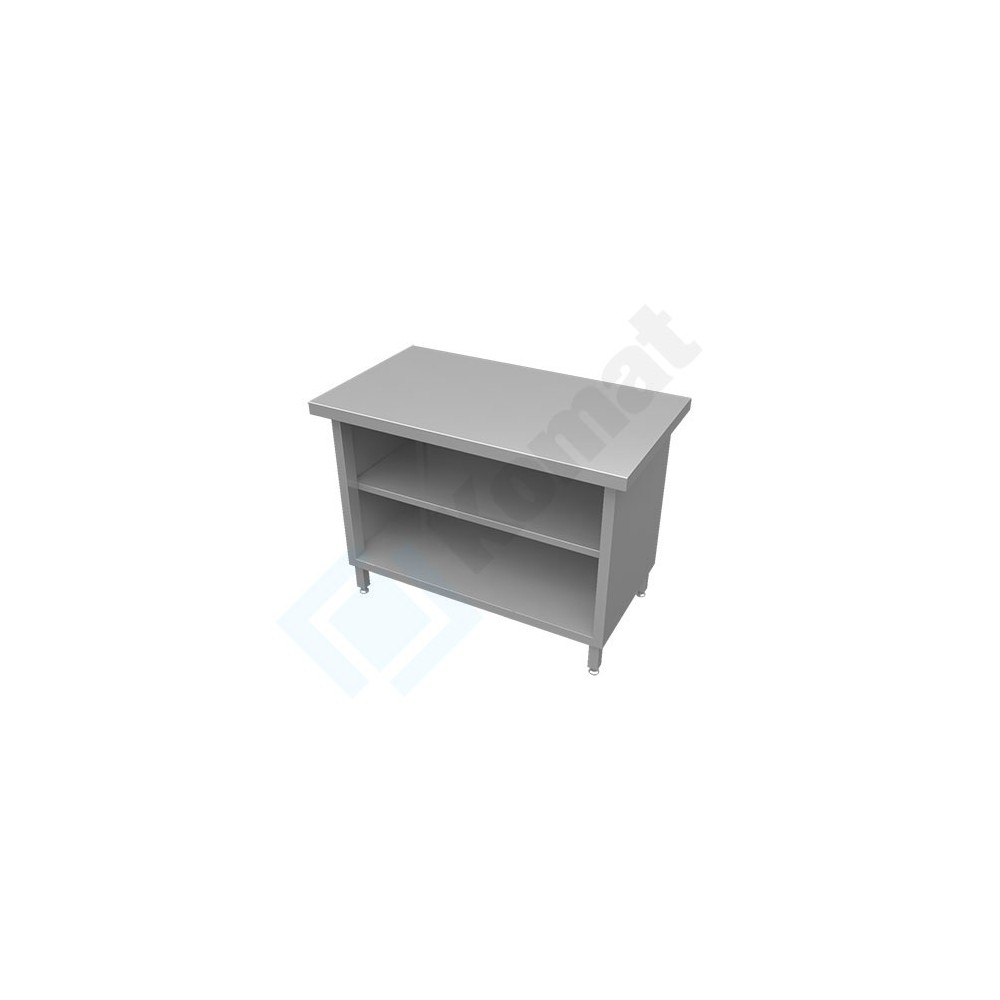 Stanowisko z szafką otwartą z półką 600x800x900, AISI 304, Komat KL3-02.8060