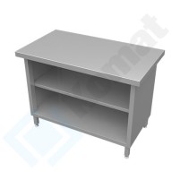 Stanowisko z szafką otwartą z półką 1600x800x900, AISI 304, Komat KL3-02.8160
