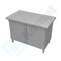 Stanowisko z szafką z drzwiami skrzydłowymi 1000x700x900, AISI 304, Komat KL3-04.7100