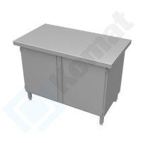 Stanowisko z szafką z drzwiami skrzydłowymi 1600x800x900, AISI 304, Komat KL3-04.8160