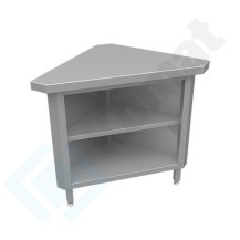 Stanowisko z szafką narożną wewnętrzną 90° 1216x641x900, AISI 304, Komat KL3-05.8090