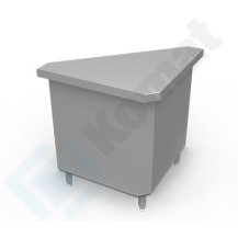 Stanowisko z szafką narożną zewnętrzną 90° 1075x570x900, AISI 304, Komat KL3-06.7090