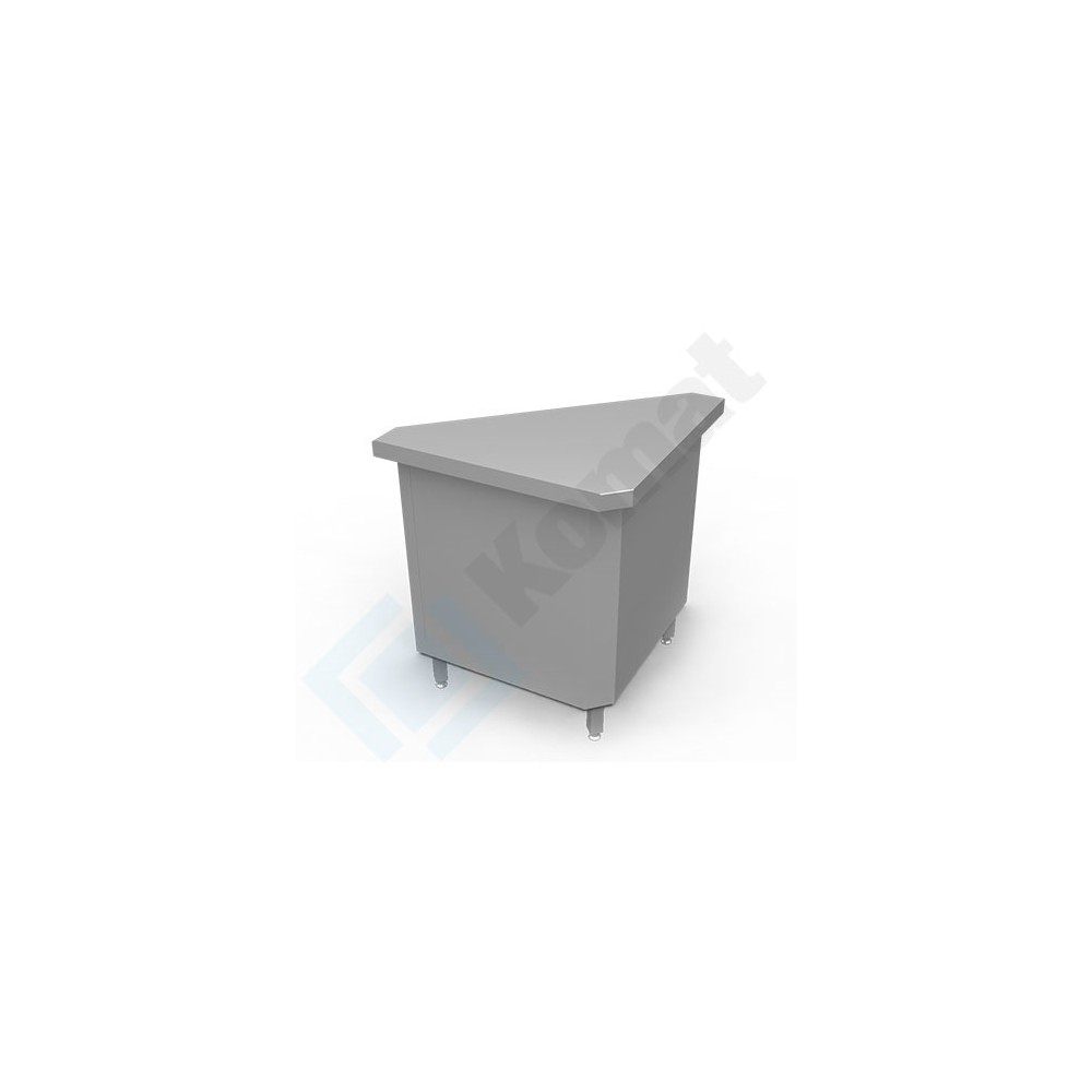 Stanowisko z szafką narożną zewnętrzną 90° 1216x641x900, AISI 304, Komat KL3-06.8090