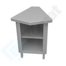 Stanowisko z szafką narożną wewnętrzną 45° 767x898x900, AISI 304, Komat KL3-07.8045
