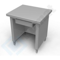 Stanowisko kasowe z szufladą 800x700x900, AISI 304, Komat KL3-10.7080