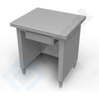 Stanowisko kasowe z szufladą 800x800x900, AISI 304, Komat KL3-10.8080