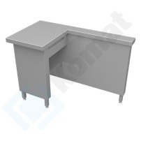 Stanowisko kasowe boczne z szufladą 1300x700x900, AISI 304, Komat KL3-11.7130