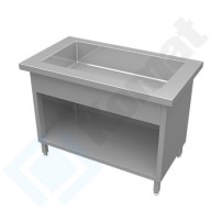 Stanowisko z wanną do ekspozycji na lodzie 1235x700x900, AISI 304, Komat KL3-12.7003