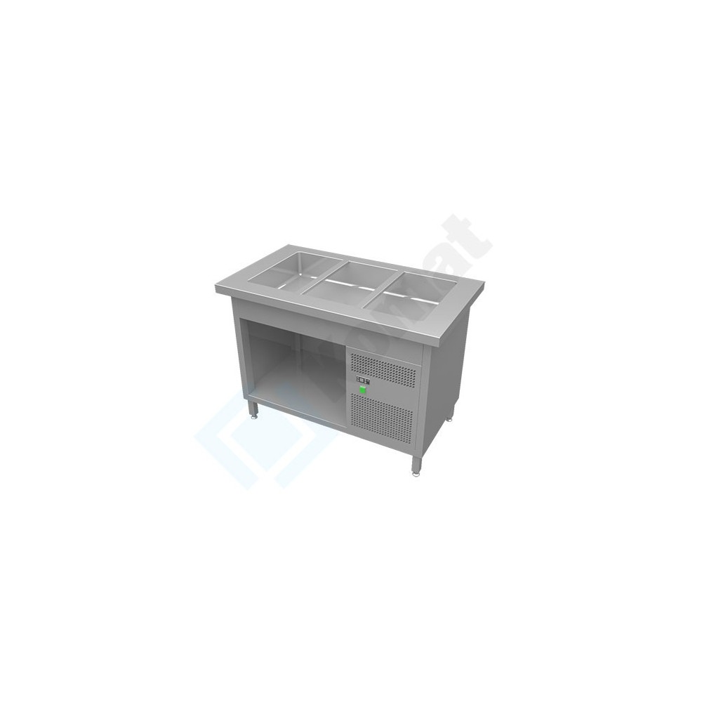 Stanowisko z wanną chłodniczą 890x800x900, AISI 304, Komat KL3-14.8002