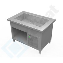 Stanowisko z wanną chłodniczą z chłodzeniem bocznym 1560x800x900, AISI 304, Komat KL3-15.8004