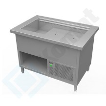 Stanowisko z wanną chłodniczą z wymuszonym obiegiem powietrza 1015x800x900, AISI 304, Komat KL3-16.8002