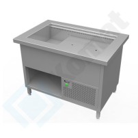 Stanowisko z wanną chłodniczą z wymuszonym obiegiem powietrza 1015x800x900, AISI 304, Komat KL3-16.8002