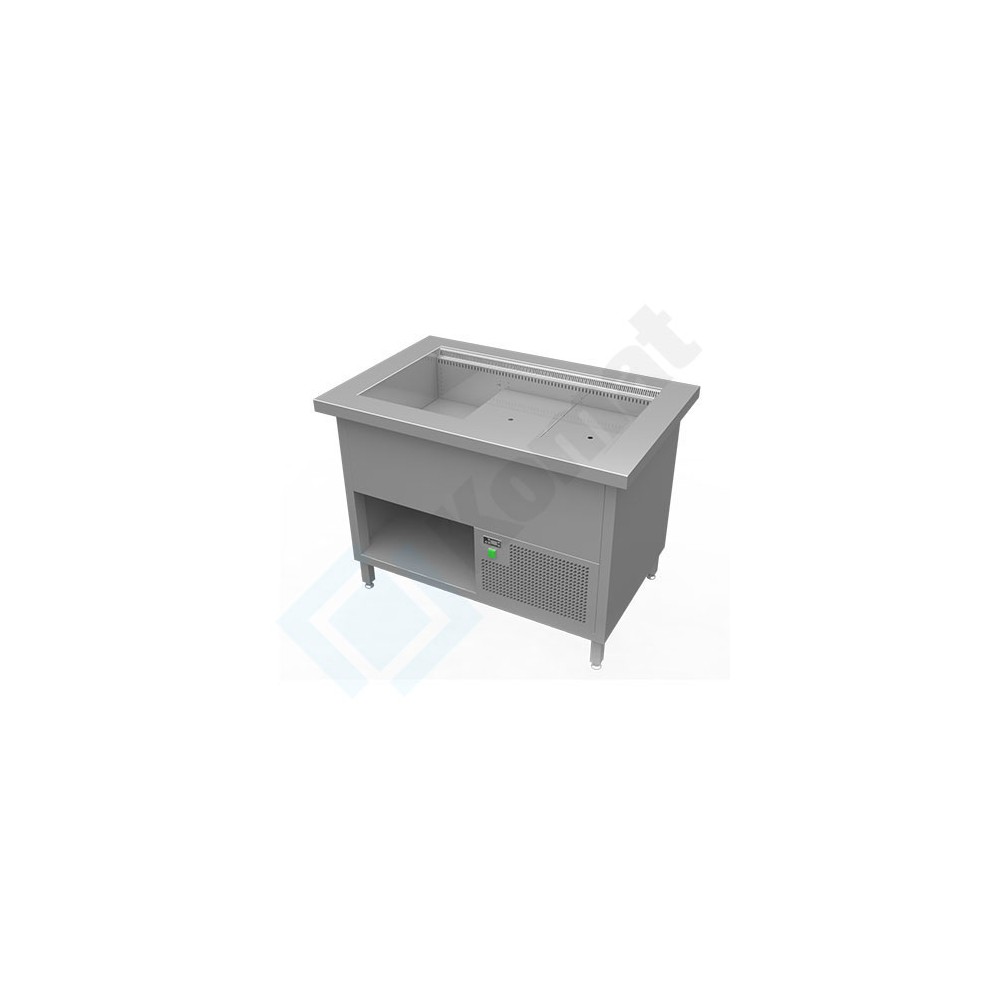 Stanowisko z wanną chłodniczą z wymuszonym obiegiem powietrza 1015x800x900, AISI 304, Komat KL3-16.8002