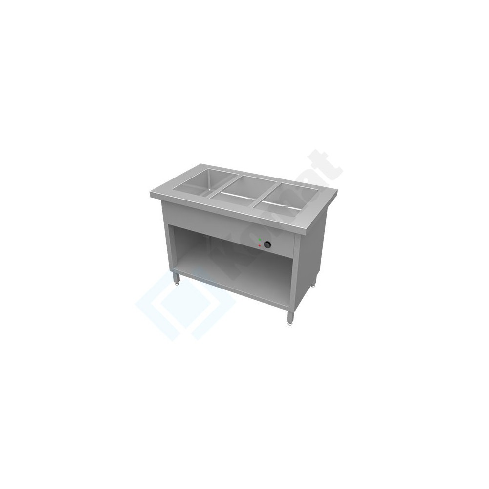 Stanowisko z bemarem wodnym jednokomorowym 890x800x900, AISI 304, Komat KL3-20.8012