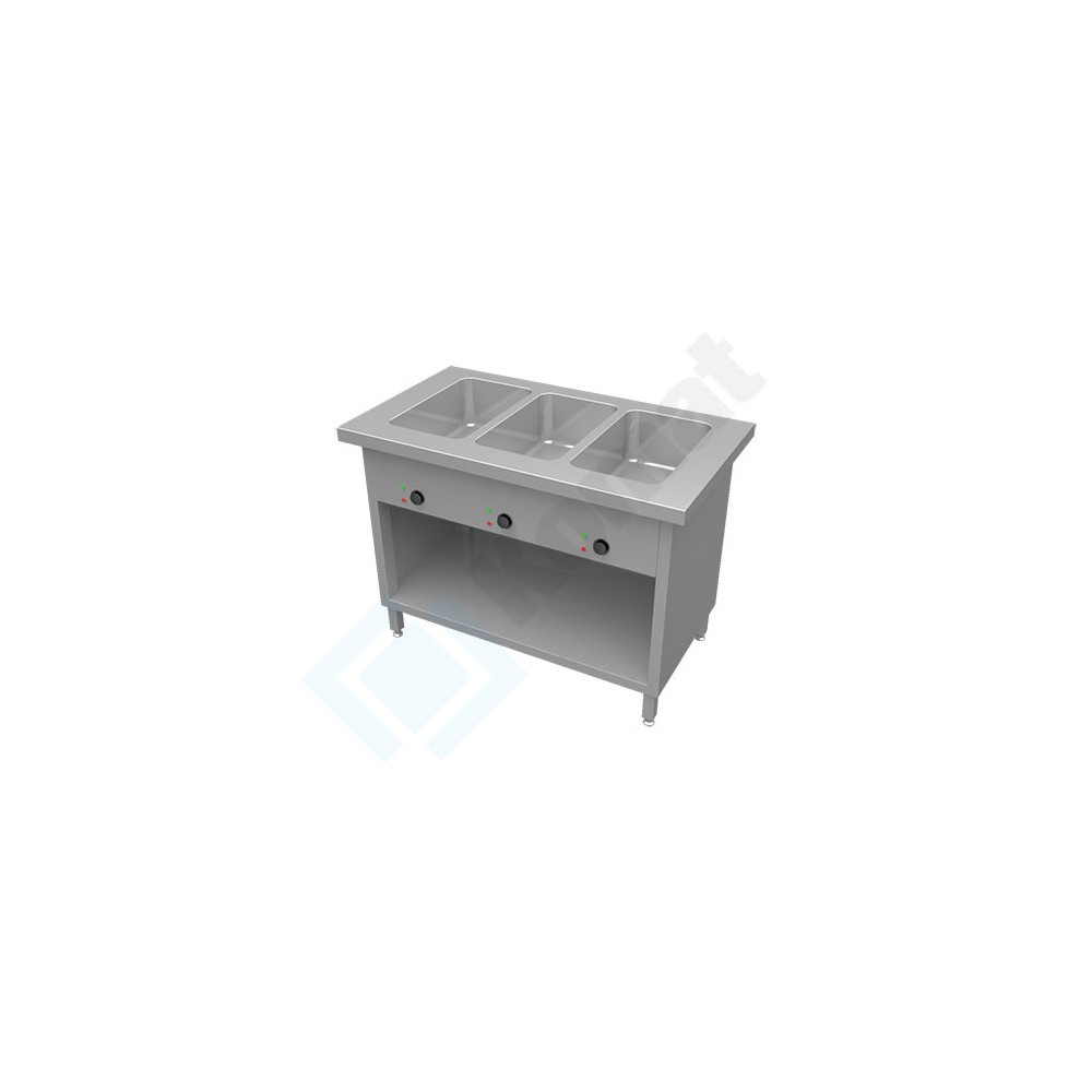 Stanowisko z bemarem wodnym wielokomorowym 1235x700x900, AISI 304, Komat KL3-21.7033