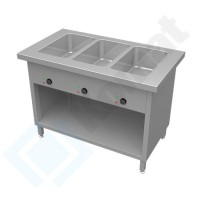 Stanowisko z bemarem wodnym wielokomorowym 890x800x900, AISI 304, Komat KL3-21.8022