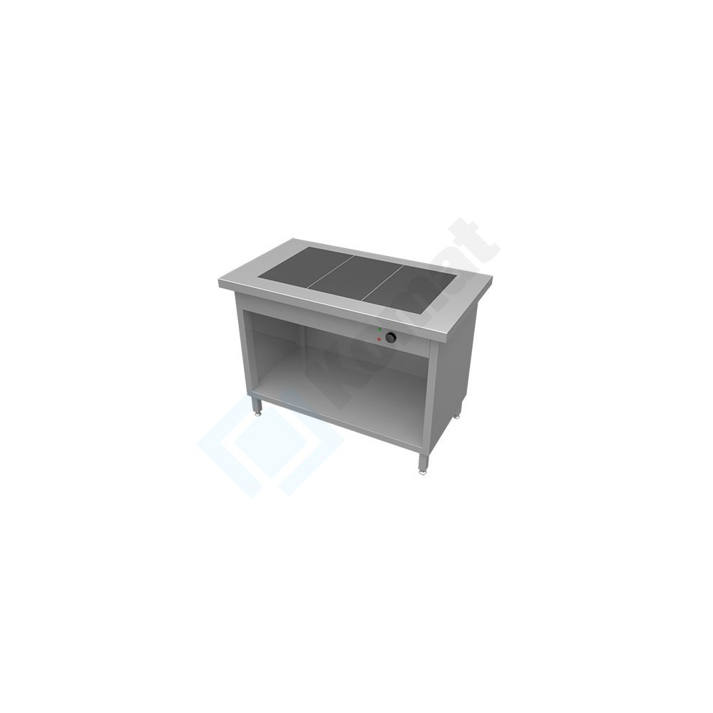 Stanowisko z płytą grzewczą ceramiczną 890x700x900, AISI 304, Komat KL3-24.7002