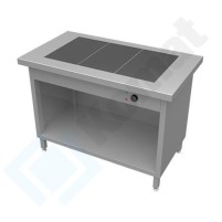 Stanowisko z płytą grzewczą ceramiczną 1560x800x900, AISI 304, Komat KL3-24.8004