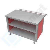 Stanowisko z szafką otwartą z półką 1000x800x900, AISI 304, Komat KL4-02.8100