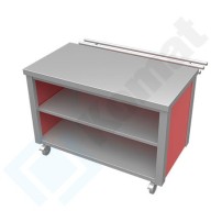 Stanowisko z szafką otwartą z półką 1600x800x900, AISI 304, Komat KL4-02.8160