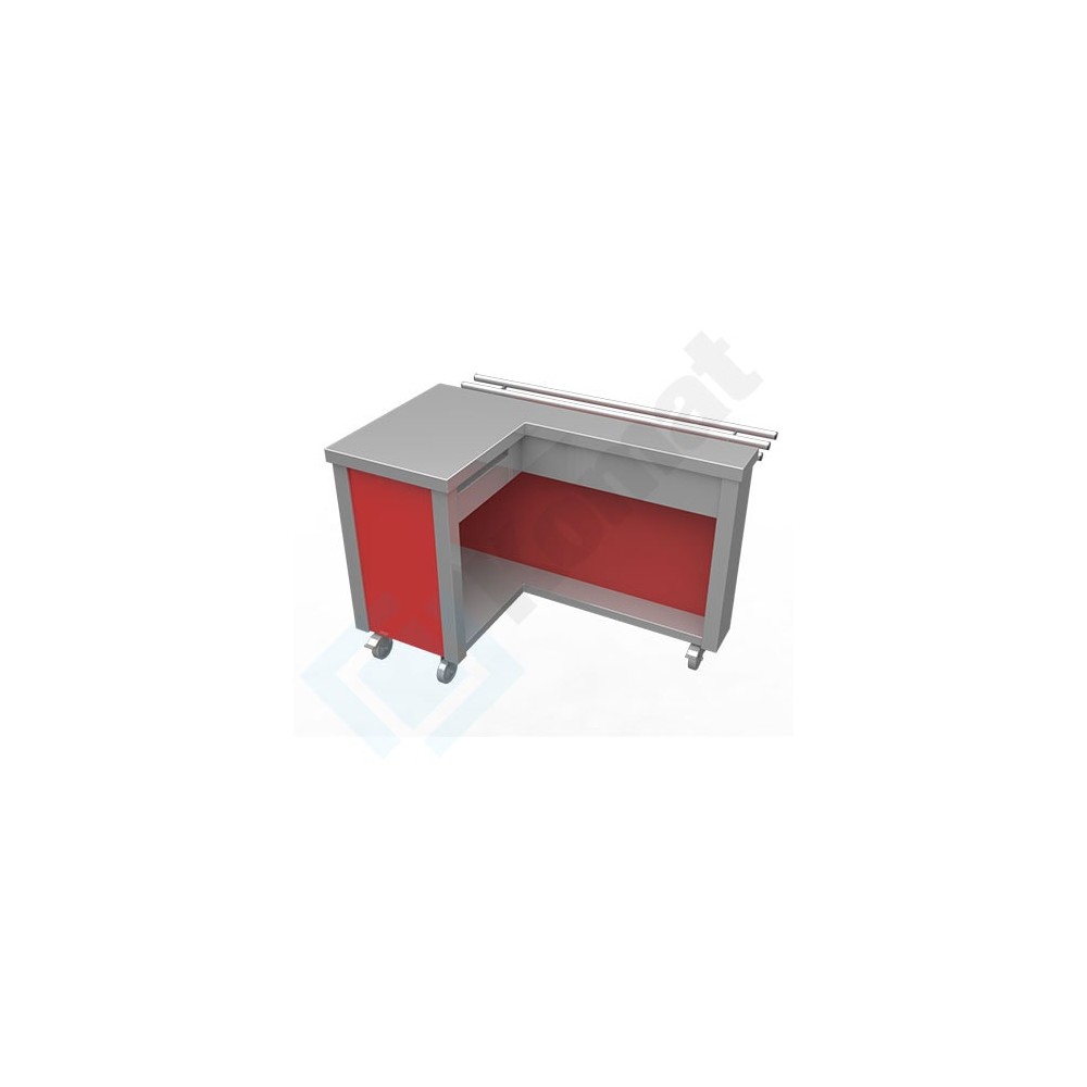 Stanowisko kasowe boczne z szufladą 1300x700x900, AISI 304, Komat KL4-11.7130