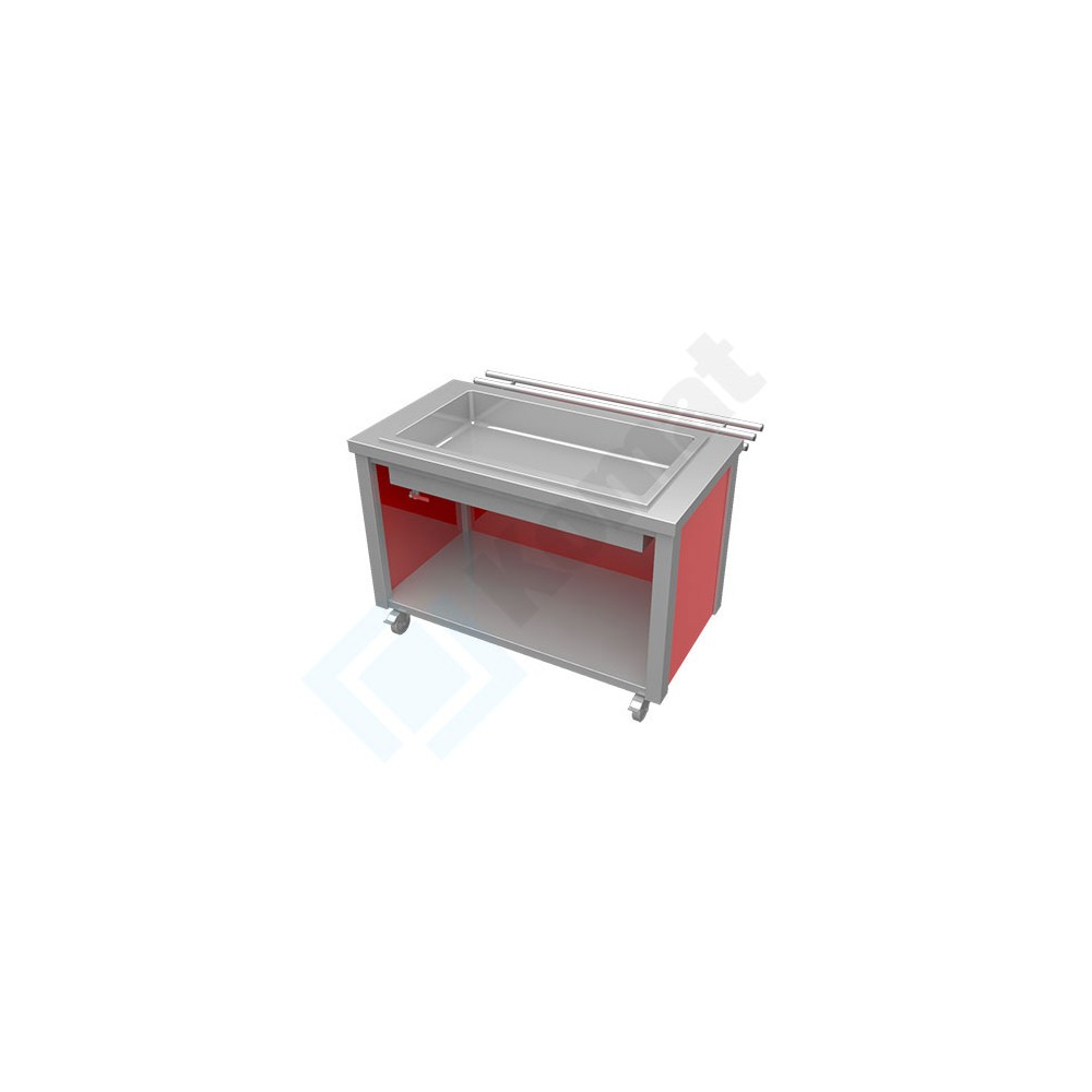 Stanowisko z wanną do ekspozycji na lodzie 950x800x900, AISI 304, Komat KL4-12.8002