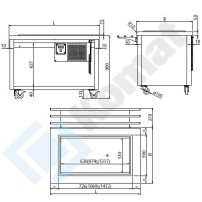 Stanowisko z płytą chłodniczą 1295x700x900, AISI 304, Komat KL4-13.7003