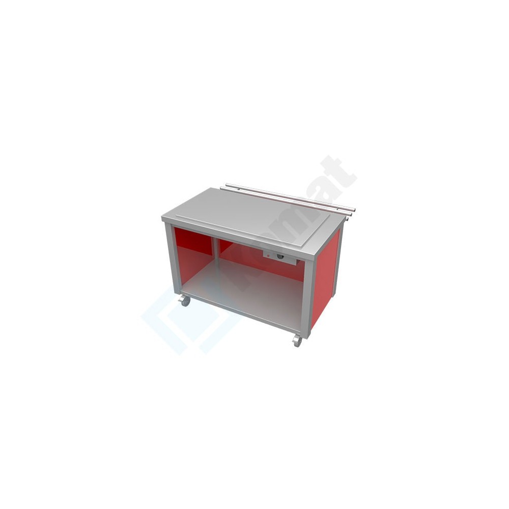 Stanowisko z płytą grzewczą 1295x800x900, AISI 304, Komat KL4-23.8003