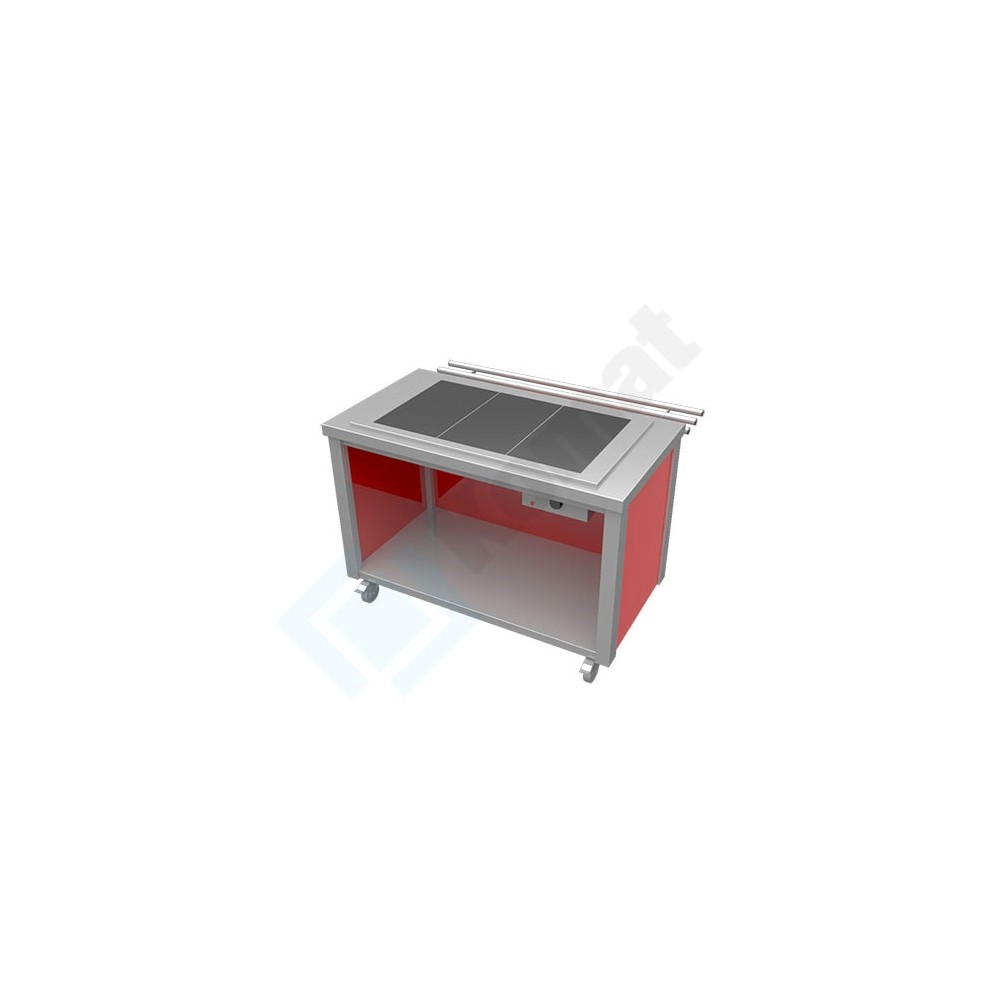 Stanowisko z płytą grzewczą ceramiczną 1620x800x900, AISI 304, Komat KL4-24.8004