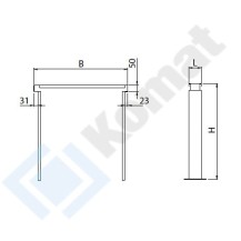 Łącznik 55x700x900, AISI 304, Komat KL4-39.7000