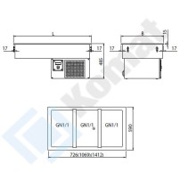 Wanna chłodnicza 726x590x485, AISI 304, Komat KL6-14.0002