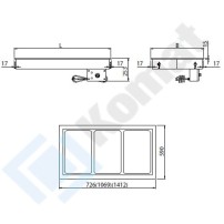 Płyta grzewcza ceramiczna 726x590x253, AISI 304, Komat KL6-24.0002