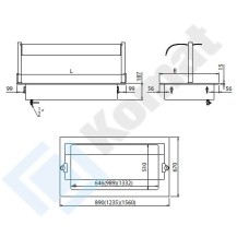 Wanna do ekspozycji na lodzie 1560x670x187, AISI 304, Komat KL7-12.0004