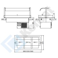 Wanna chłodnicza 1560x670x485, AISI 304, Komat KL7-14.0004
