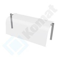 Nadstawka z szybą giętą neutralna 1005x466x460, AISI 304, Komat KNP-01.1002
