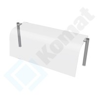 Nadstawka z szybą giętą neutralna 1005x466x460, AISI 304, Komat KNP-01.1002