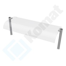 Nadstawka z szybą giętą neutralna 880x408x460, AISI 304, Komat KNP-03.1001