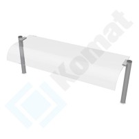 Nadstawka z szybą giętą neutralna 1225x408x460, AISI 304, Komat KNP-03.1003