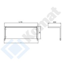Nadstawka z szybą prostą neutralna 993x450x440, AISI 304, Komat KNP-07.1002